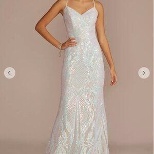 Size 14 - David's Bridal Iridescent Sequin Gown